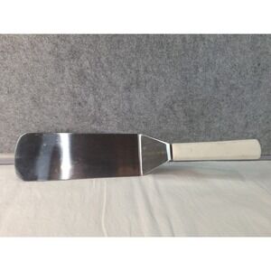 Mundial 5683 Offset Spatula Stainless Steel White Handle 15 Inch NSF Brazil